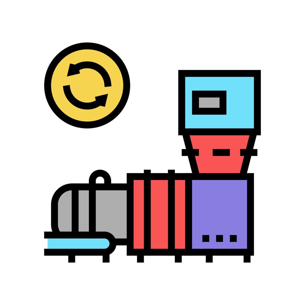 illustration vectorielle de l'icône de couleur de la machine de recyclage des ordures vecteur