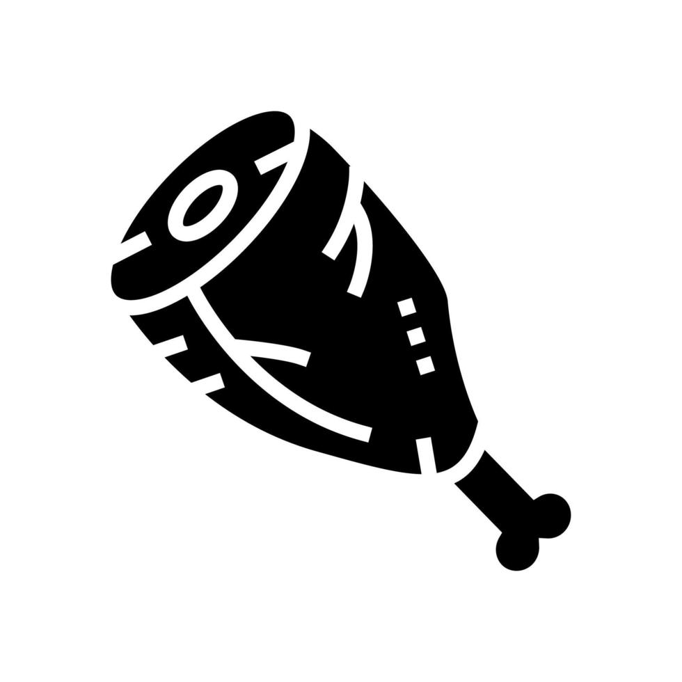 illustration vectorielle d'icône de glyphe de jambe d'animal cuit vecteur