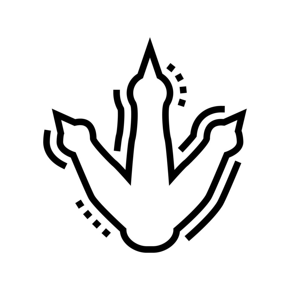 illustration vectorielle de l'icône de la ligne d'empreinte de dinosaure vecteur