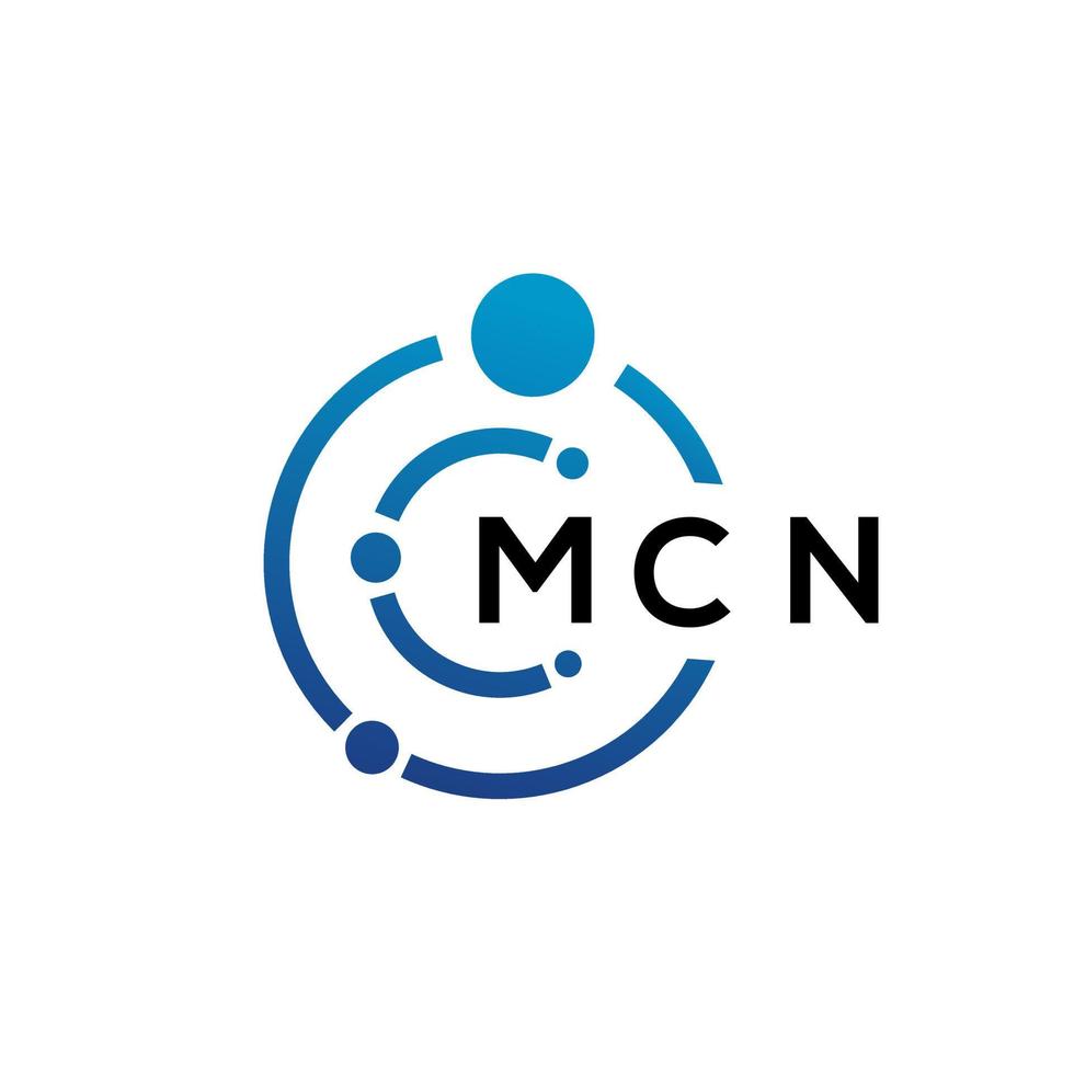 création de logo de technologie de lettre mcn sur fond blanc. mcn creative initiales lettre il logo concept. conception de lettre mcn. vecteur