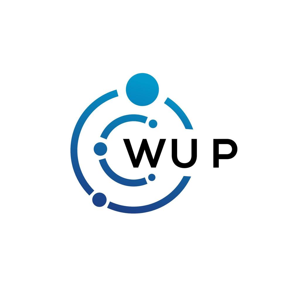 création de logo de technologie de lettre wup sur fond blanc. wup initiales créatives lettre il concept de logo. conception de lettre wup. vecteur