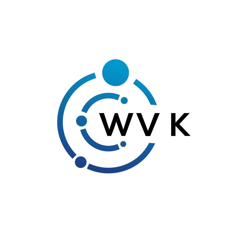 création de logo de technologie de lettre wvk sur fond blanc. wvk creative initiales lettre il concept de logo. conception de lettre wvk. vecteur