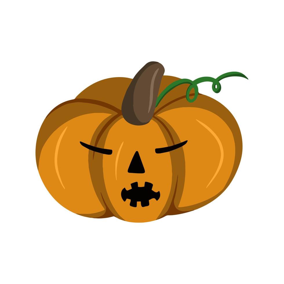 citrouille dort, personnage de citrouille mignon pour halloween avec émotions en dessin animé, illustration vectorielle dans un style plat vecteur