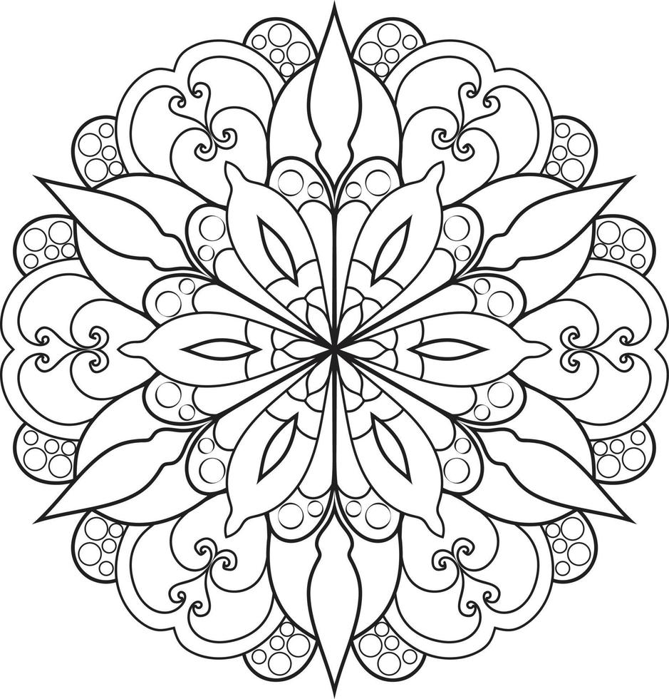 vecteur gratuit de mandala de fleur circulaire sur blanc