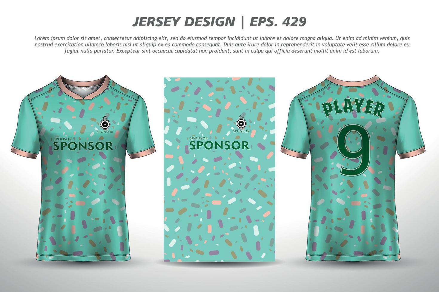 maillot de football football design sublimation sport t shirt design collection de vecteurs premium pour la course, le cyclisme, les jeux, le motocross vecteur