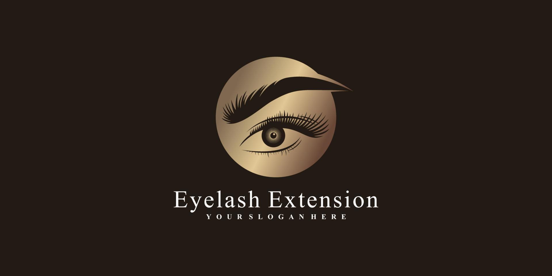 modèle de conception de logo d'extension de cils pour salon de beauté avec concept créatif vecteur