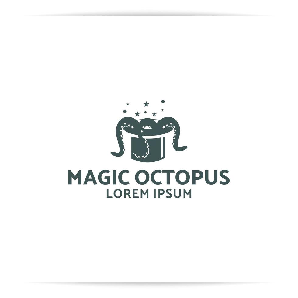 vecteur de conception de logo magique de poulpe, tentacules, cirque, surprise