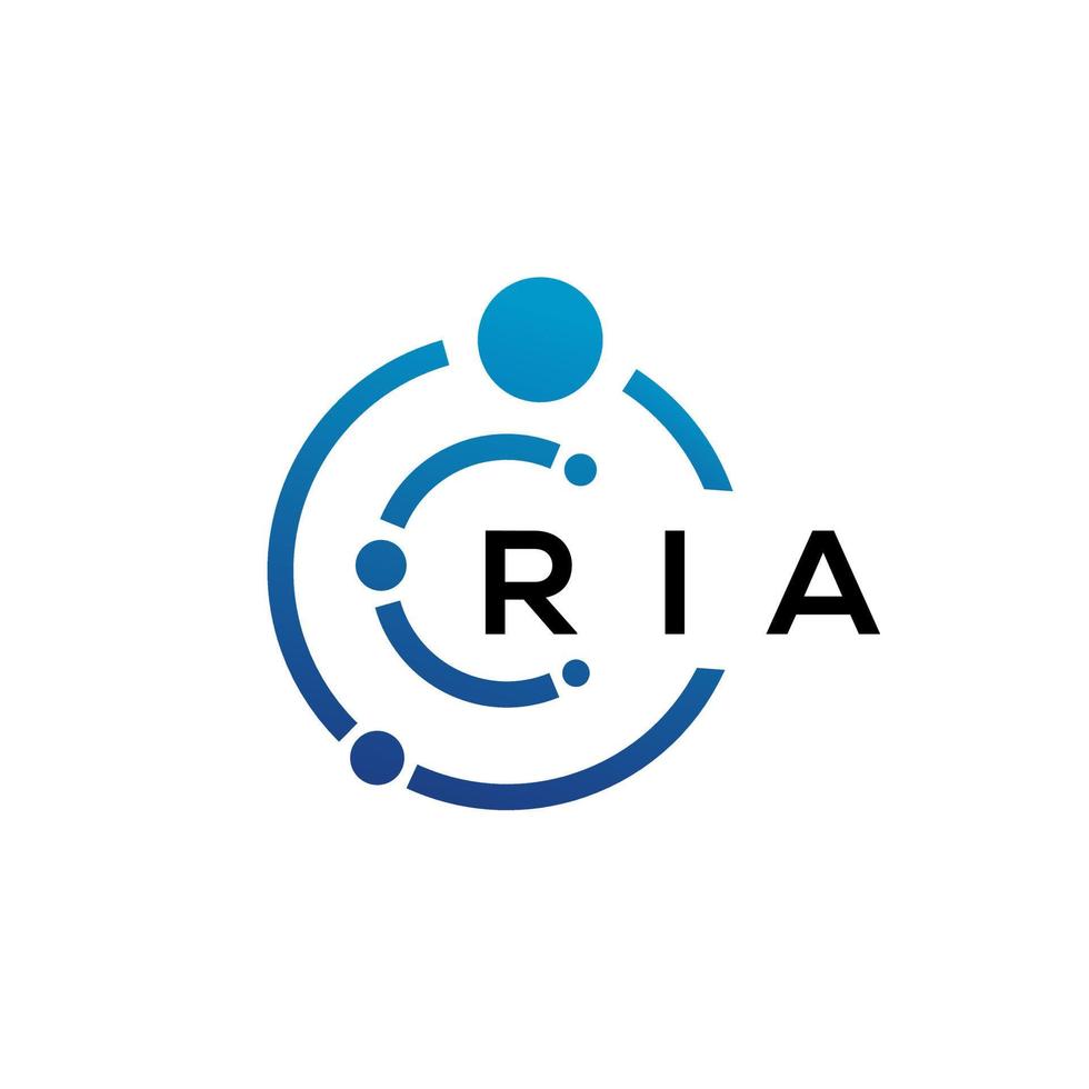 création de logo de technologie de lettre ria sur fond blanc. ria initiales créatives lettre il concept de logo. conception de lettre ria. vecteur