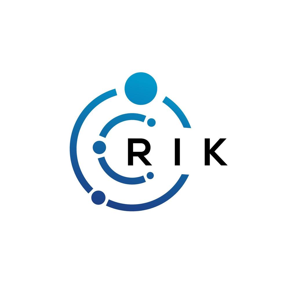 création de logo de technologie de lettre rik sur fond blanc. rik creative initiales lettre il logo concept. conception de lettre rik. vecteur