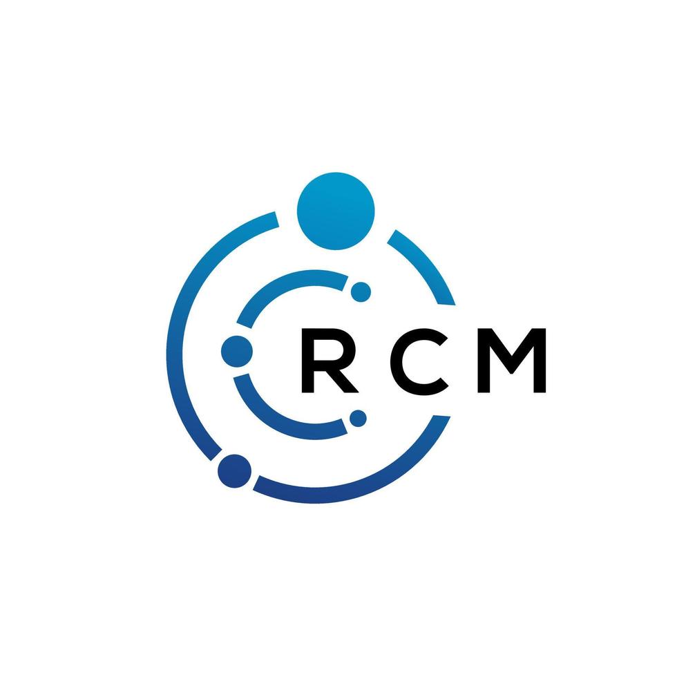 création de logo de technologie de lettre rcm sur fond blanc. rcm creative initiales lettre il logo concept. conception de lettre rcm. vecteur