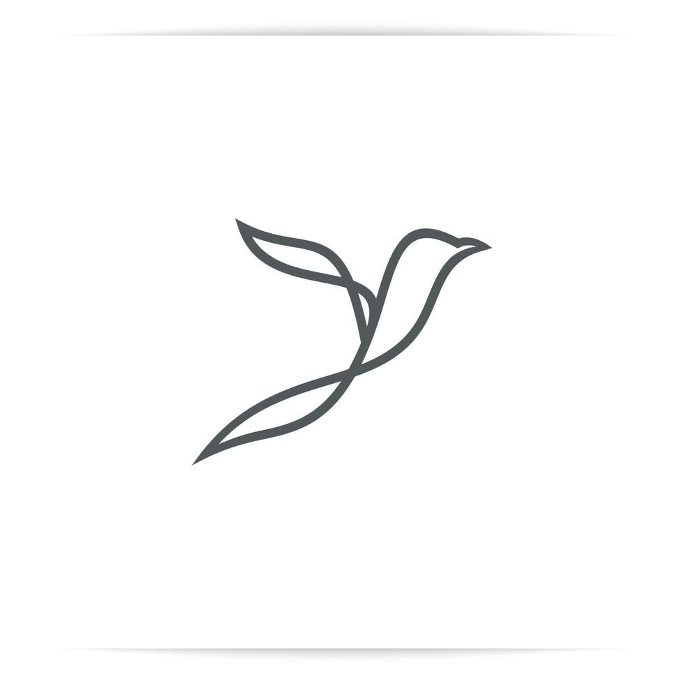 vecteur de ligne d'oiseau de conception de logo