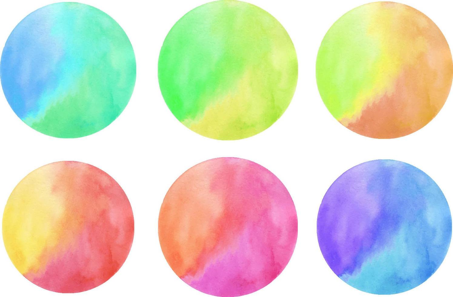 cercles de peinture aquarelle isolé vecteur coloré