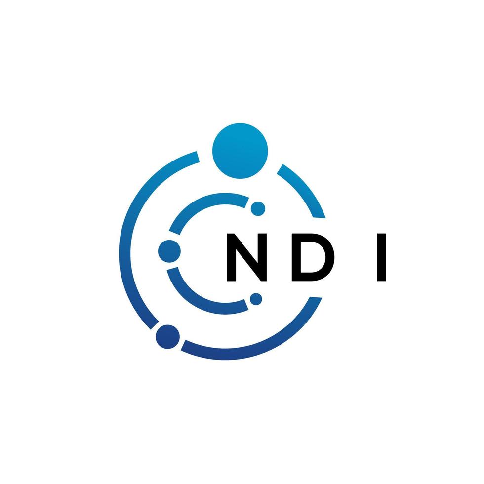 création de logo de technologie de lettre ndi sur fond blanc. ndi initiales créatives lettre il concept de logo. conception de lettre ndi. vecteur