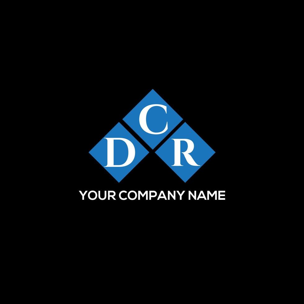 création de logo de lettre dcr sur fond noir. concept de logo de lettre initiales créatives dcr. conception de lettre dcr. vecteur