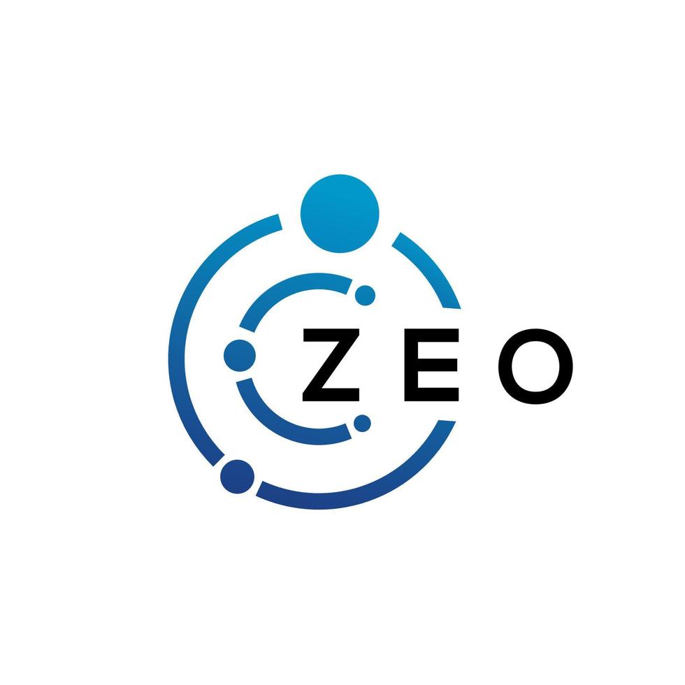création de logo de technologie de lettre zeo sur fond blanc. zeo creative initiales lettre il concept de logo. conception de lettre zéo. vecteur