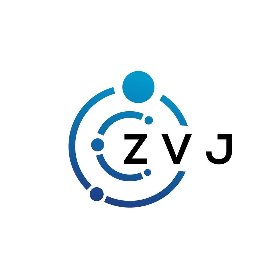 création de logo de technologie de lettre zvj sur fond blanc. zvj creative initiales lettre il logo concept. conception de lettre zvj. vecteur