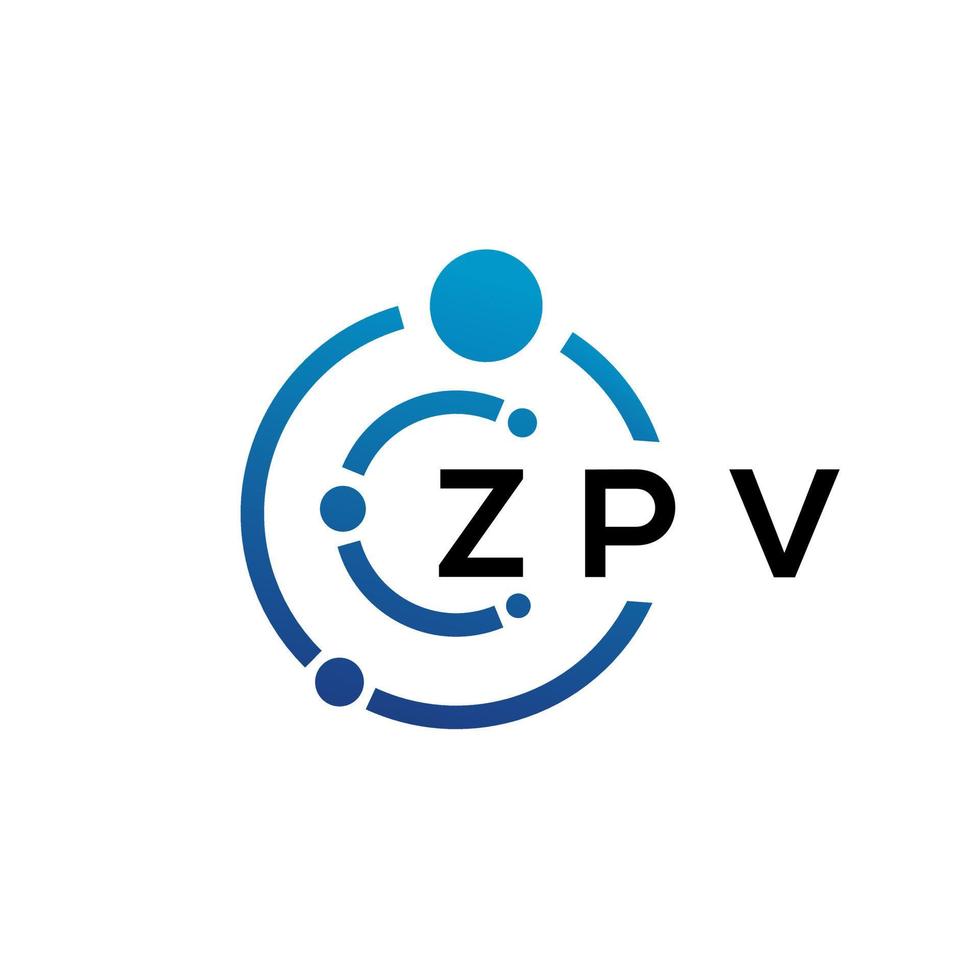 création de logo de technologie de lettre zpv sur fond blanc. zpv creative initiales lettre il logo concept. conception de lettre zpv. vecteur