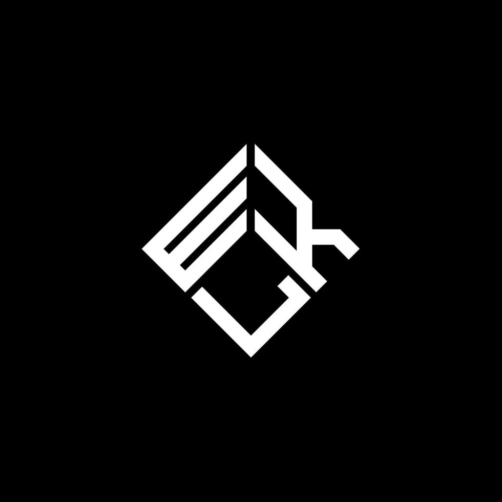 création de logo de lettre wkl sur fond noir. wkl concept de logo de lettre initiales créatives. conception de lettre wkl. vecteur