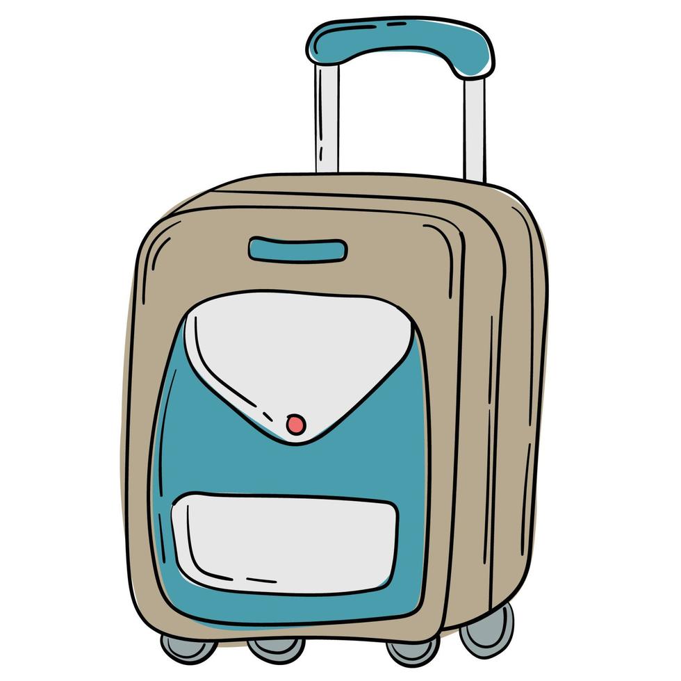 valise de voyage autocollant doodle pour le voyage vecteur