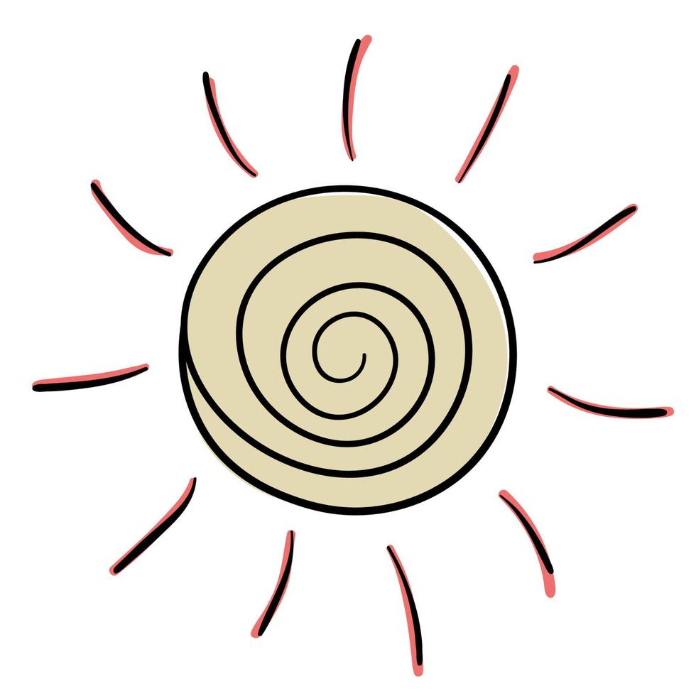 autocollant doodle soleil d'été vecteur