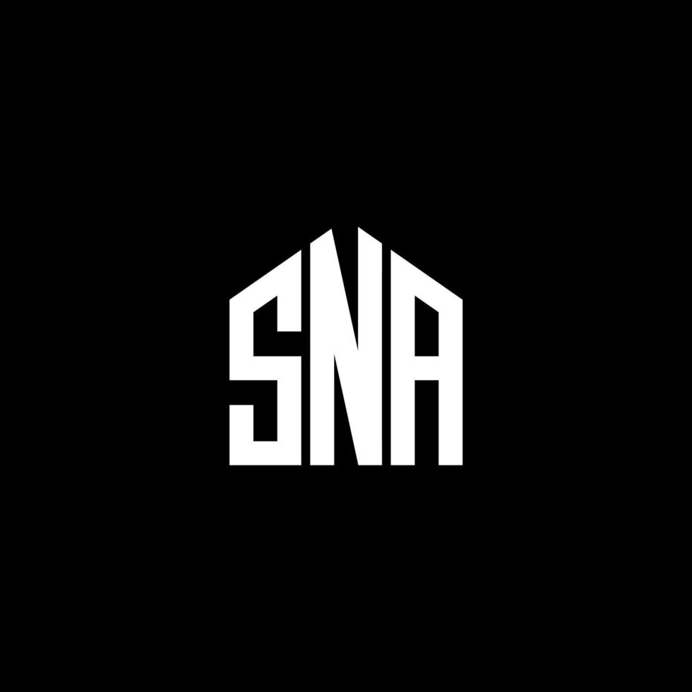 création de logo de lettre sna sur fond noir. concept de logo de lettre initiales créatives sna. conception de lettre sna. création de logo de lettre sna sur fond noir. s vecteur