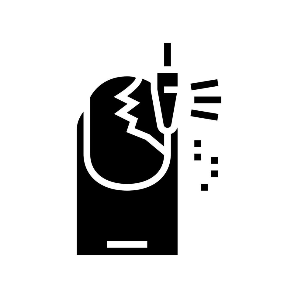 illustration vectorielle d'icône de glyphe de meulage d'ongles vecteur
