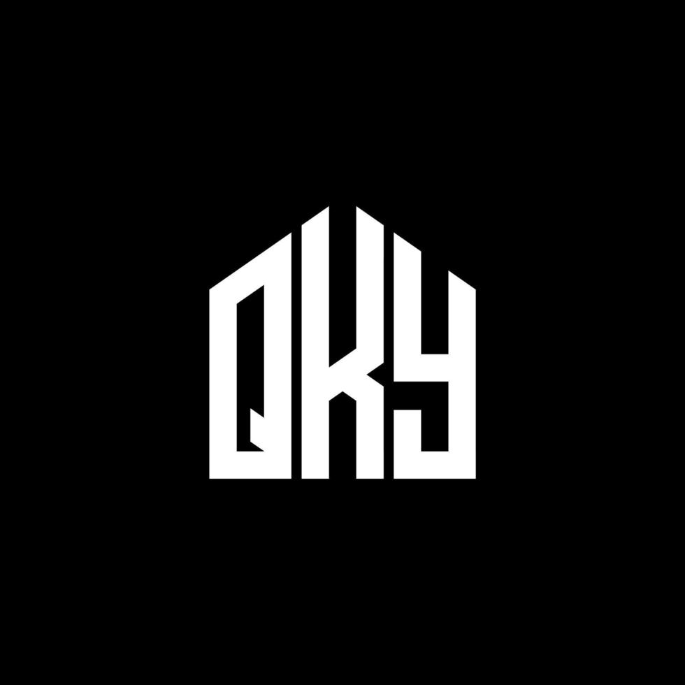 création de logo de lettre qky sur fond noir. concept de logo de lettre initiales créatives qky. conception de lettre qky. vecteur
