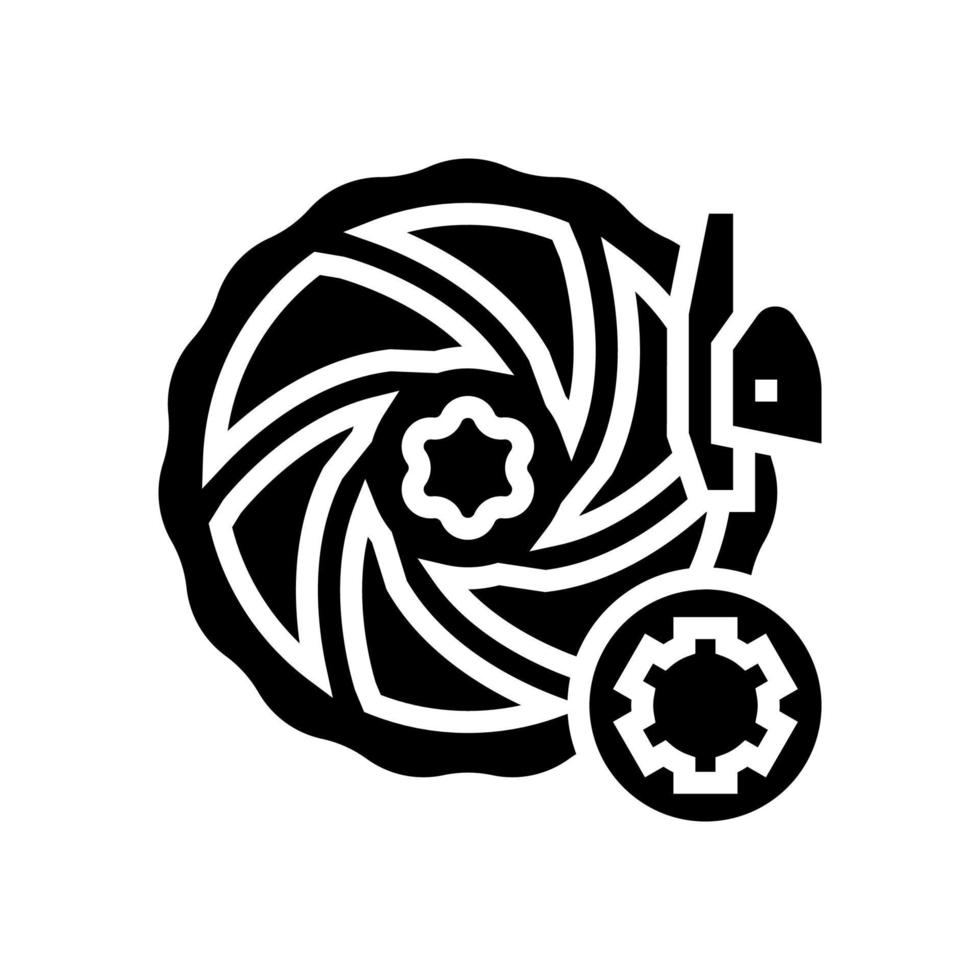 plaquettes de frein et freins à disque nettoyage et réglage glyphe icône illustration vectorielle vecteur
