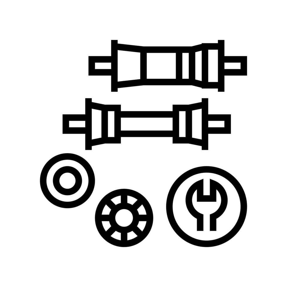 illustration vectorielle de l'icône de la ligne d'élimination du chariot de pédalier vecteur