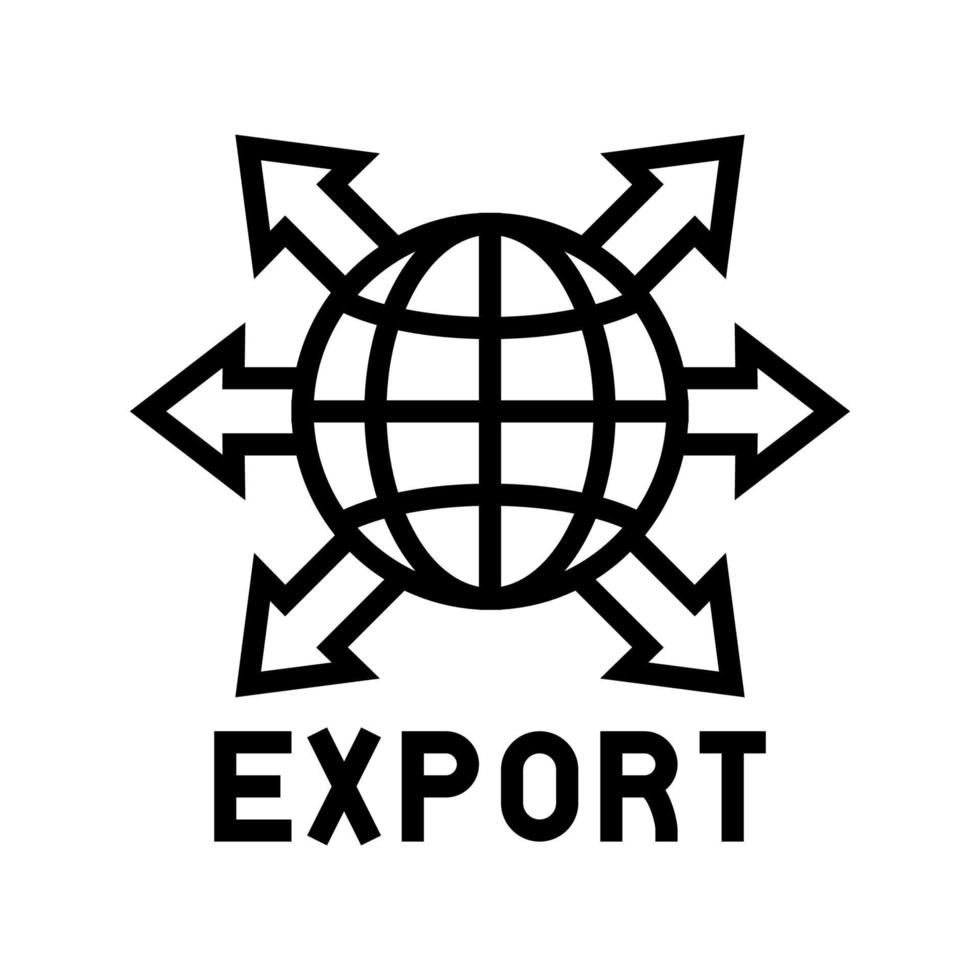 illustration noire de vecteur d'icône de ligne de transport d'exportation