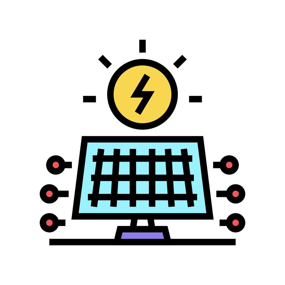 illustration vectorielle d'icône de couleur de panneau électrique solaire vecteur