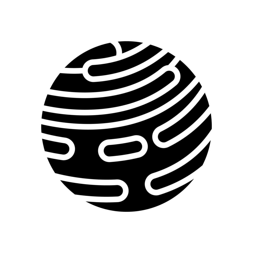 jupiter planète glyphe icône vecteur illustration noire