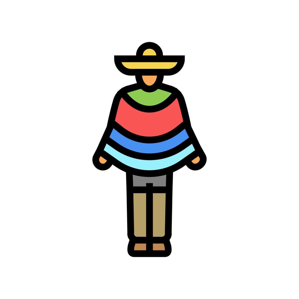 illustration vectorielle d'icône de couleur homme latino vecteur