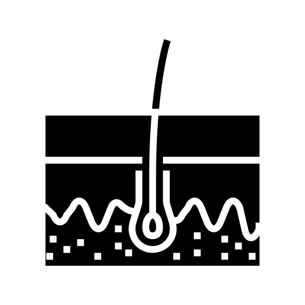 illustration vectorielle d'icône de glyphe de cheveux en croissance saine vecteur