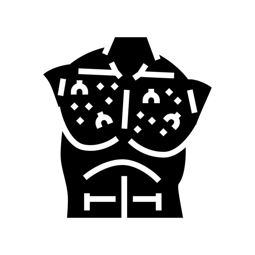 poitrine poils incarnés glyphe icône illustration vectorielle vecteur
