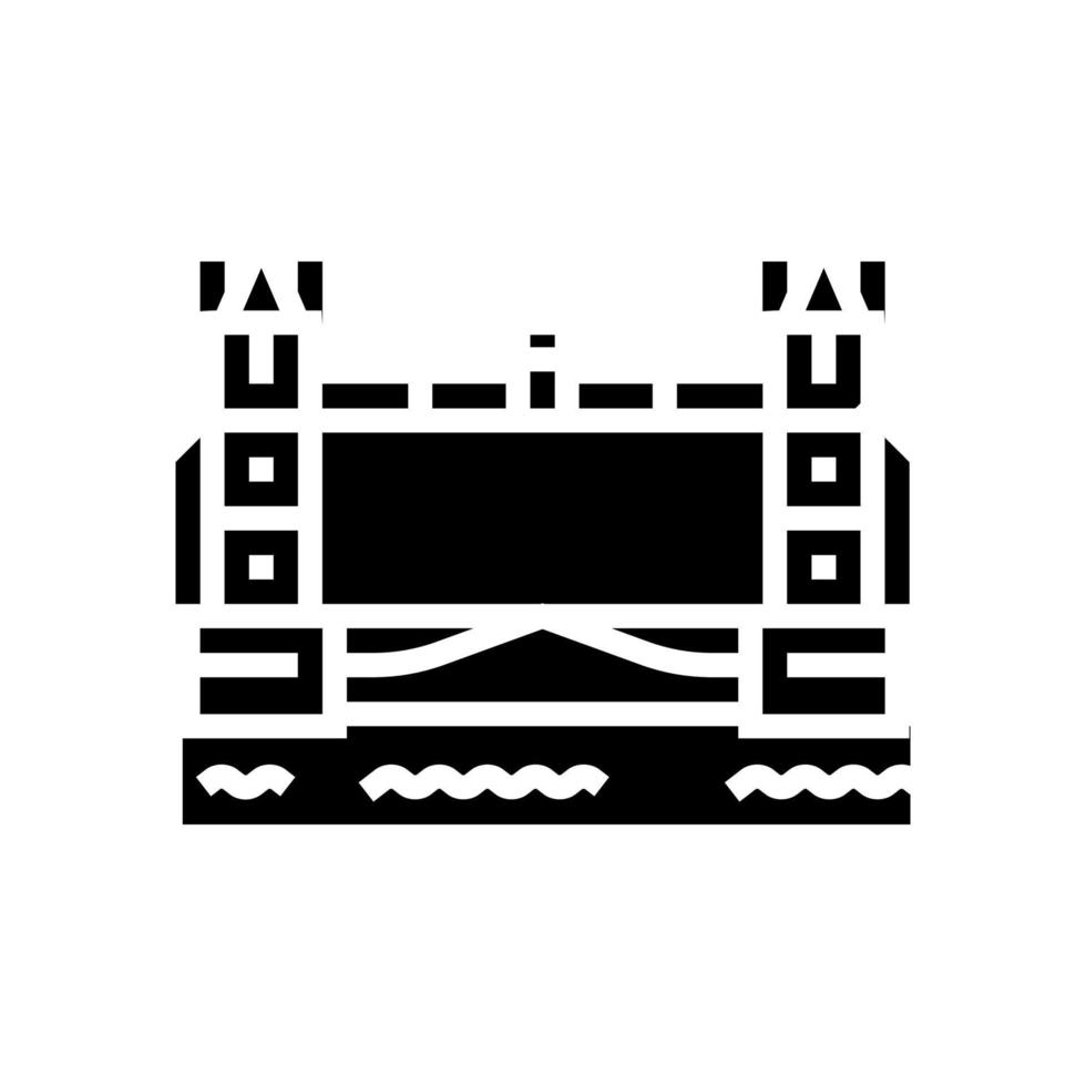 illustration vectorielle de l'icône du glyphe du pont de la tour de londres vecteur