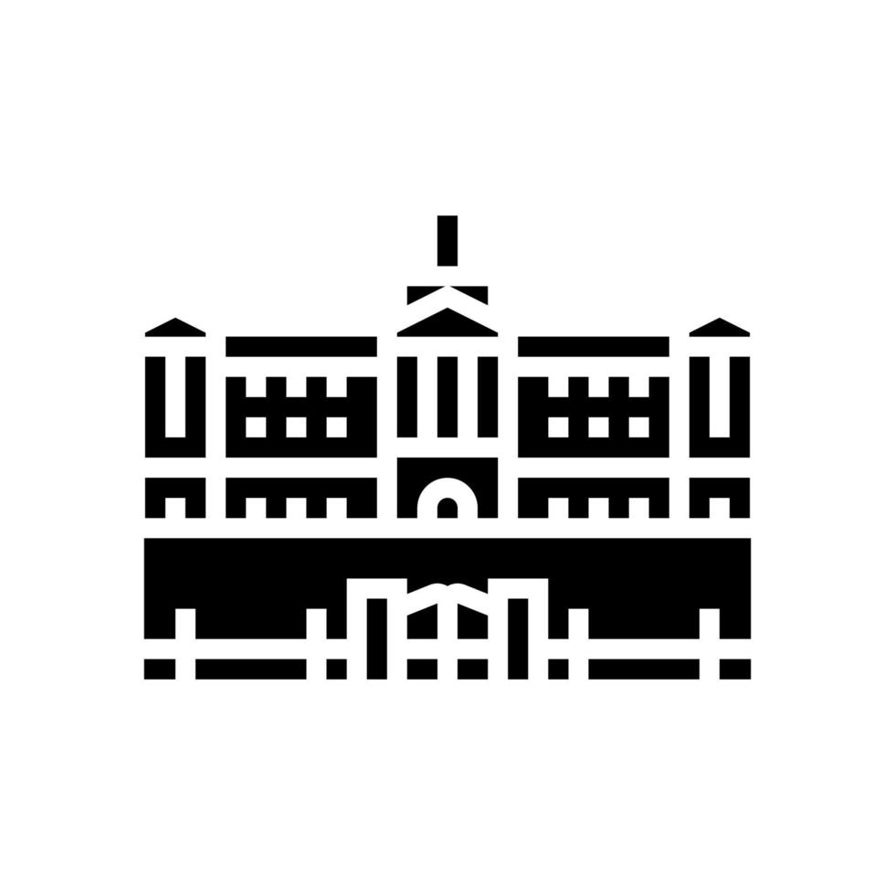 illustration vectorielle de l'icône du glyphe du palais de buckingham vecteur