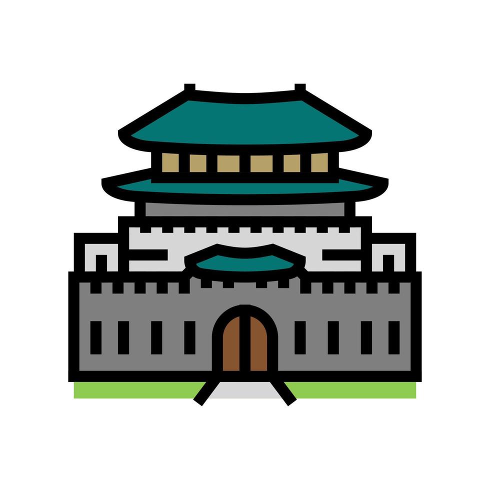 hwaseong forteresse couleur icône illustration vectorielle vecteur