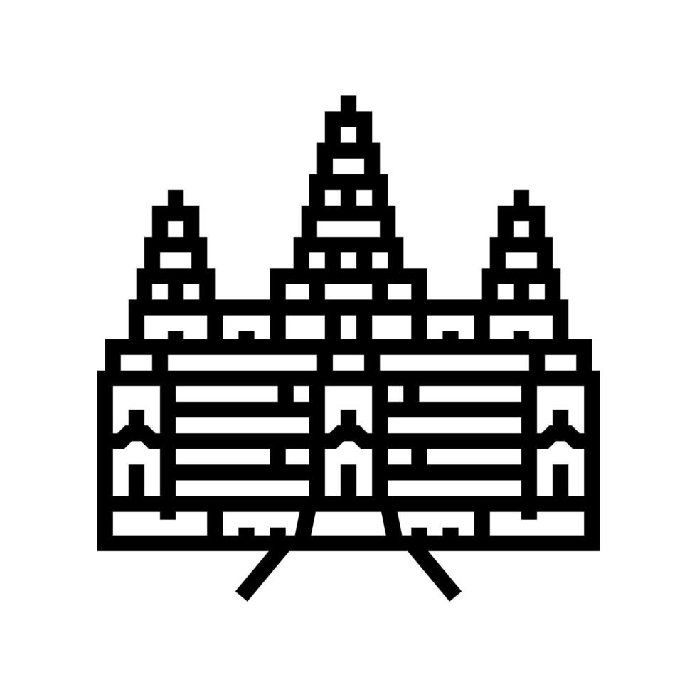 illustration vectorielle de l'icône de la ligne d'angkor wat vecteur