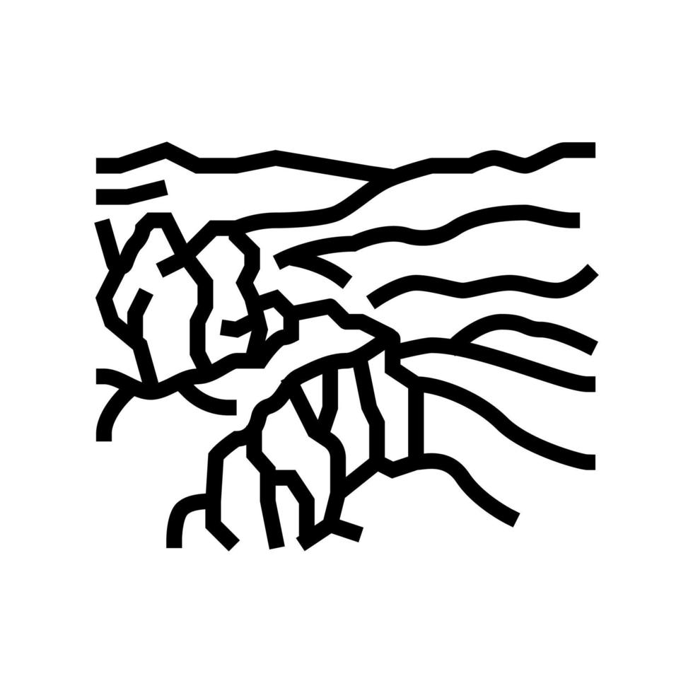 illustration vectorielle de l'icône de la ligne des montagnes bleues vecteur