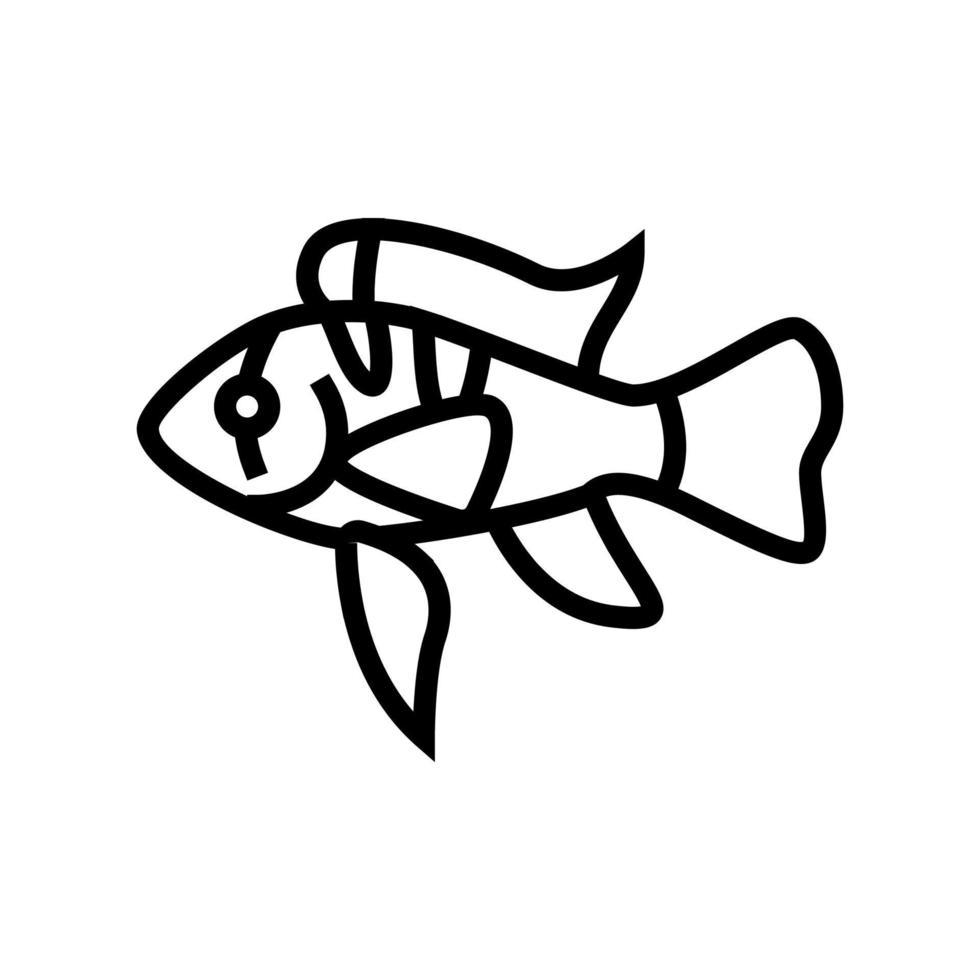 illustration vectorielle de l'icône de la ligne de poisson des cichlidés ram vecteur