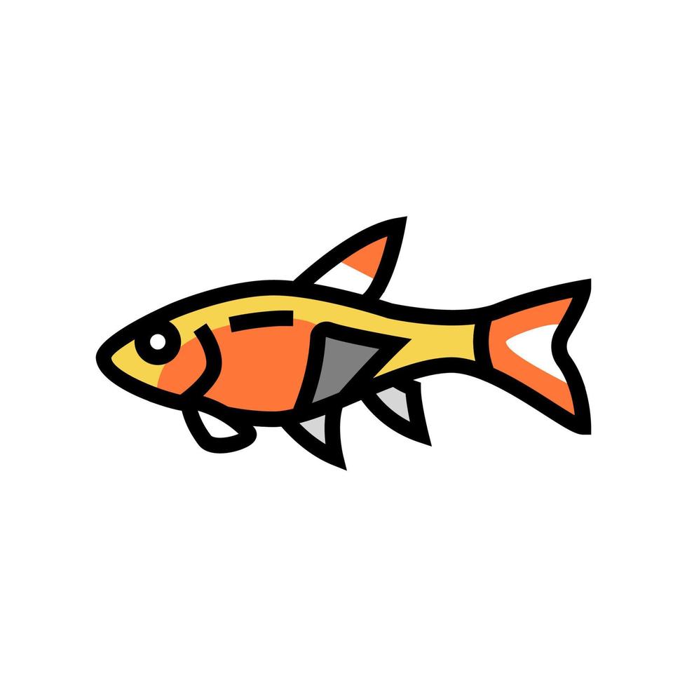 illustration vectorielle d'icône de couleur de poisson rasbora vecteur