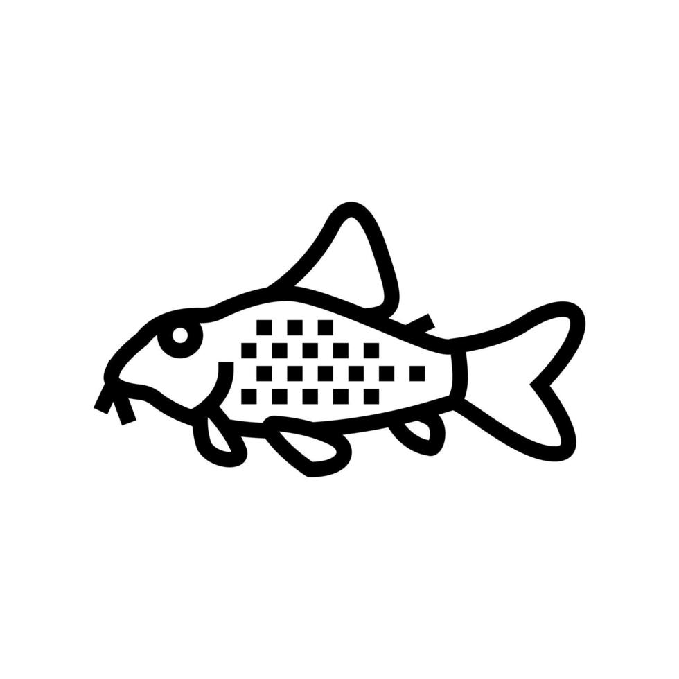 illustration vectorielle de l'icône de la ligne de poisson-chat cory vecteur