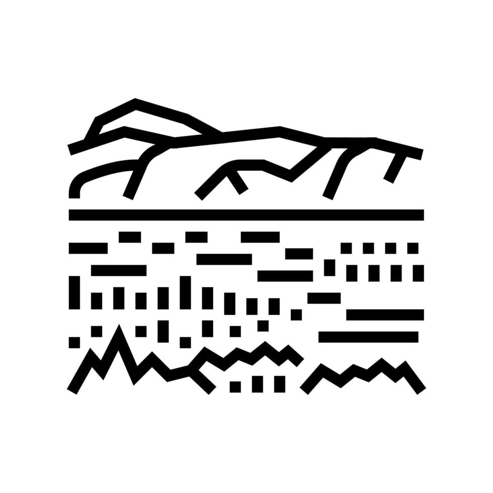 illustration vectorielle de l'icône de la ligne de réserve de ngorongoro vecteur