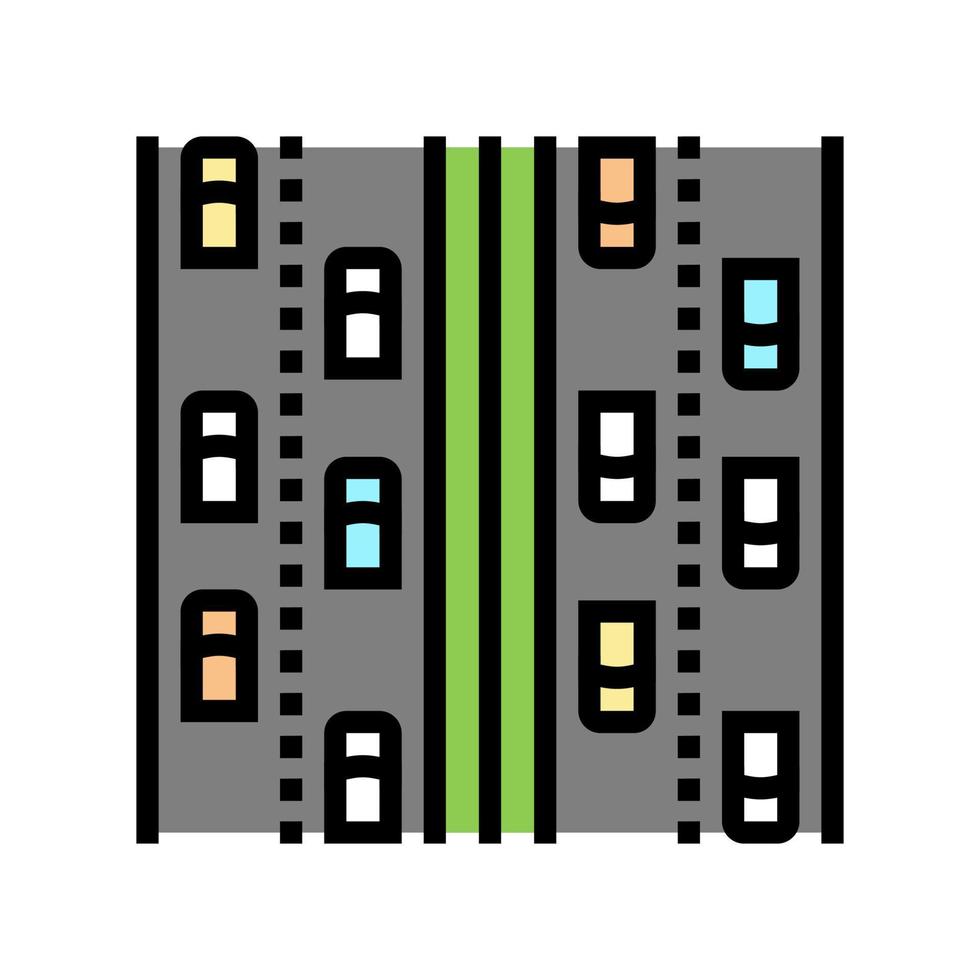 autoroute route couleur icône illustration vectorielle vecteur
