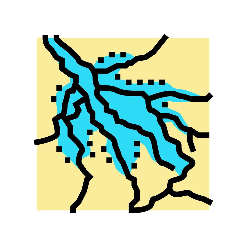 illustration vectorielle de l'icône de couleur du delta de l'okavango vecteur