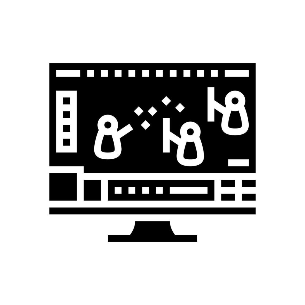 illustration vectorielle d'icône de glyphe de jeu vidéo mmo vecteur