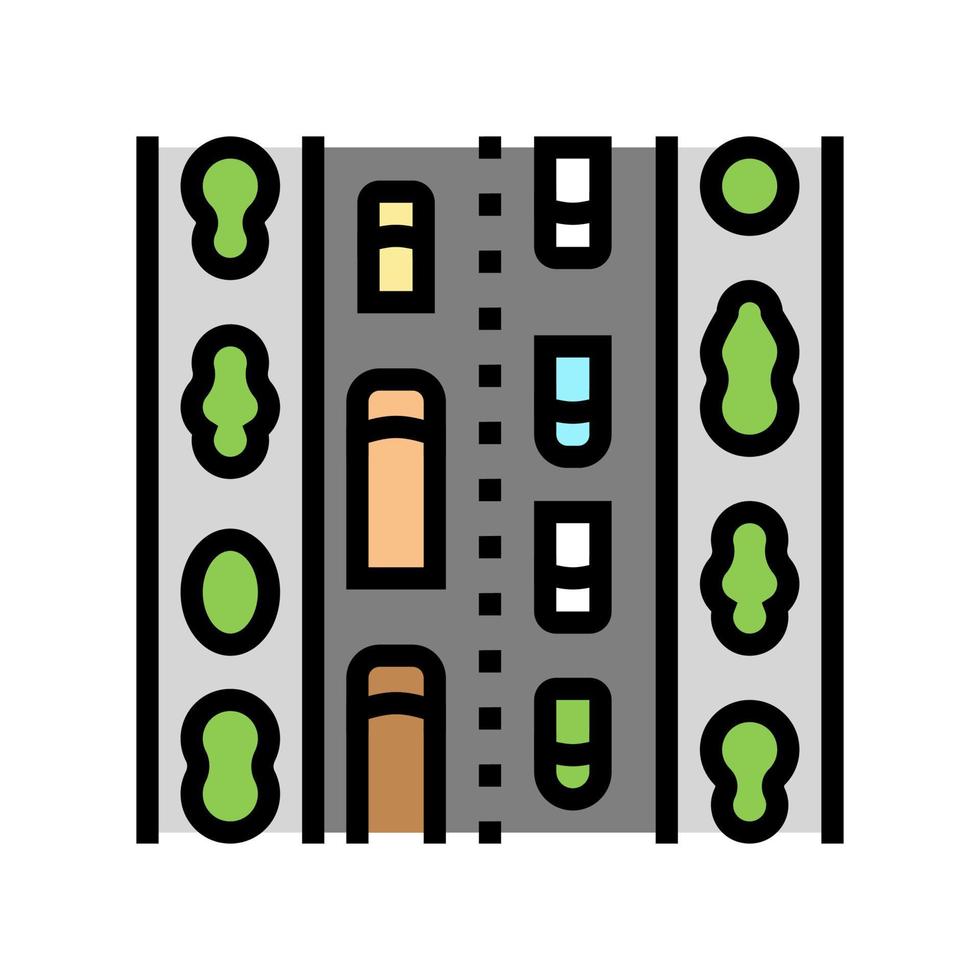 avenue ville couleur icône illustration vectorielle vecteur