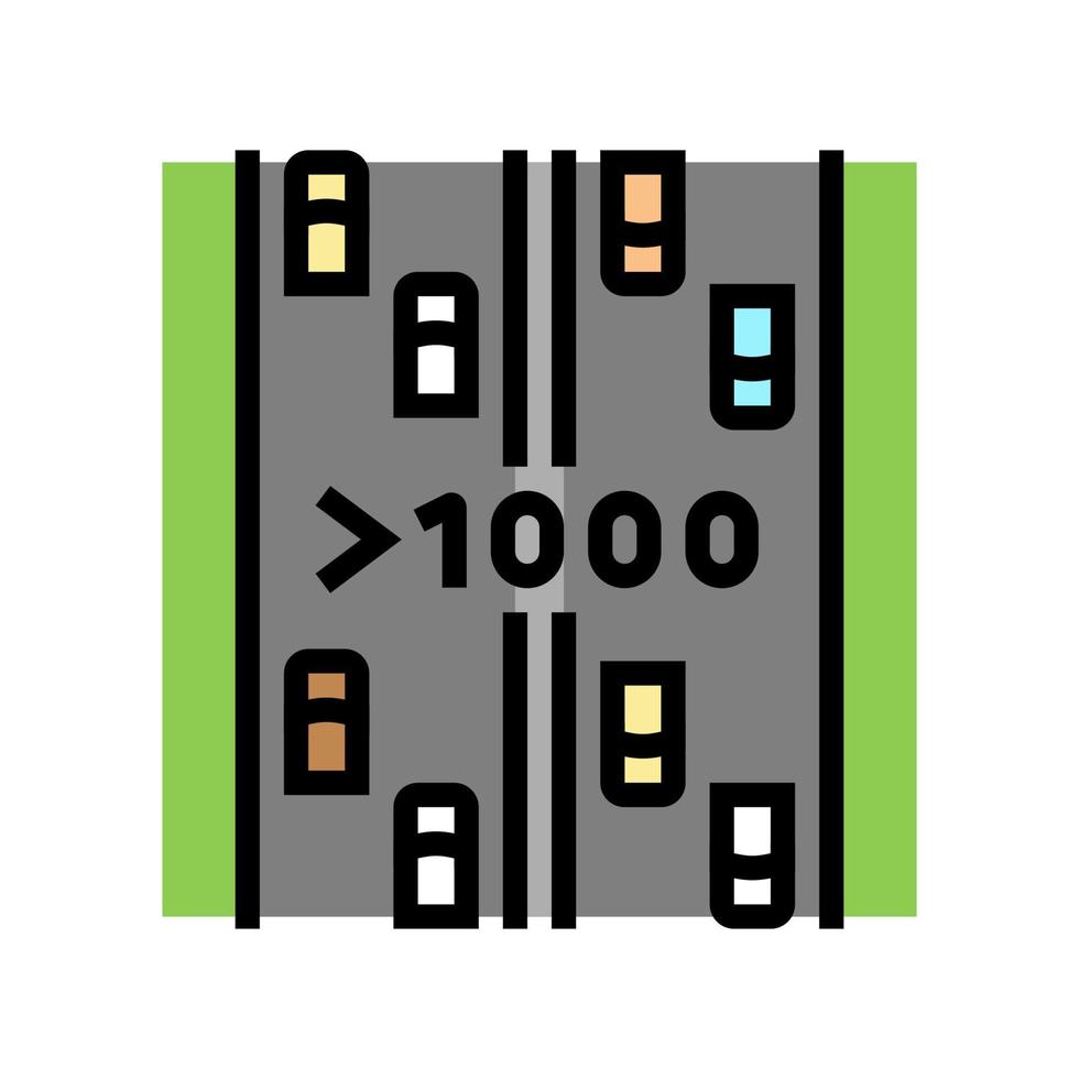 illustration vectorielle d'icône de couleur de route à fort trafic vecteur