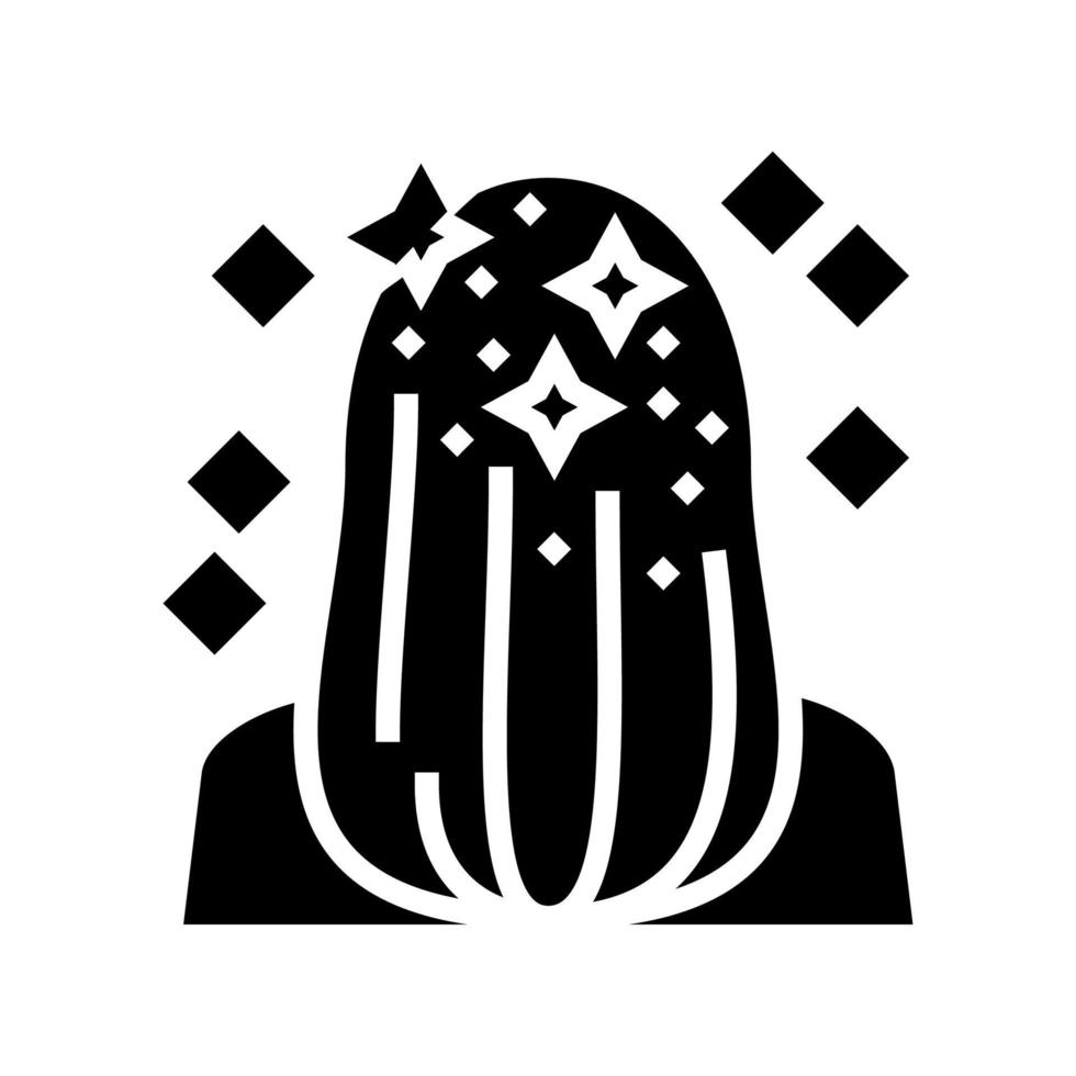 illustration vectorielle d'icône de glyphe de paillettes de cheveux vecteur